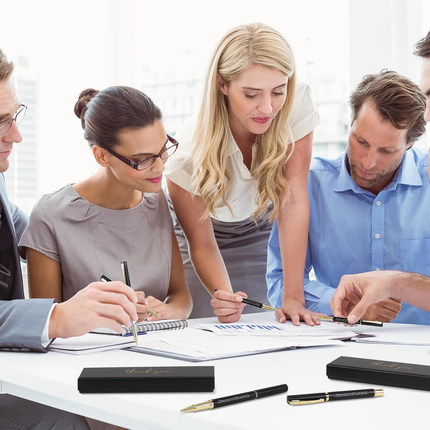 PerKoop 30 Set Thank You Pen Employee Appreciation Graduation Ballpoint Pen with Engraved Inspirational Quotes with Box for Nurse Appreciation Week Teacher Office Black Ink(Black,Difference) - Image 6