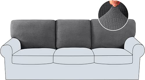 H.VERSAILTEX Jacquard Couch Cushion Covers High Stretch Sofa Covers for