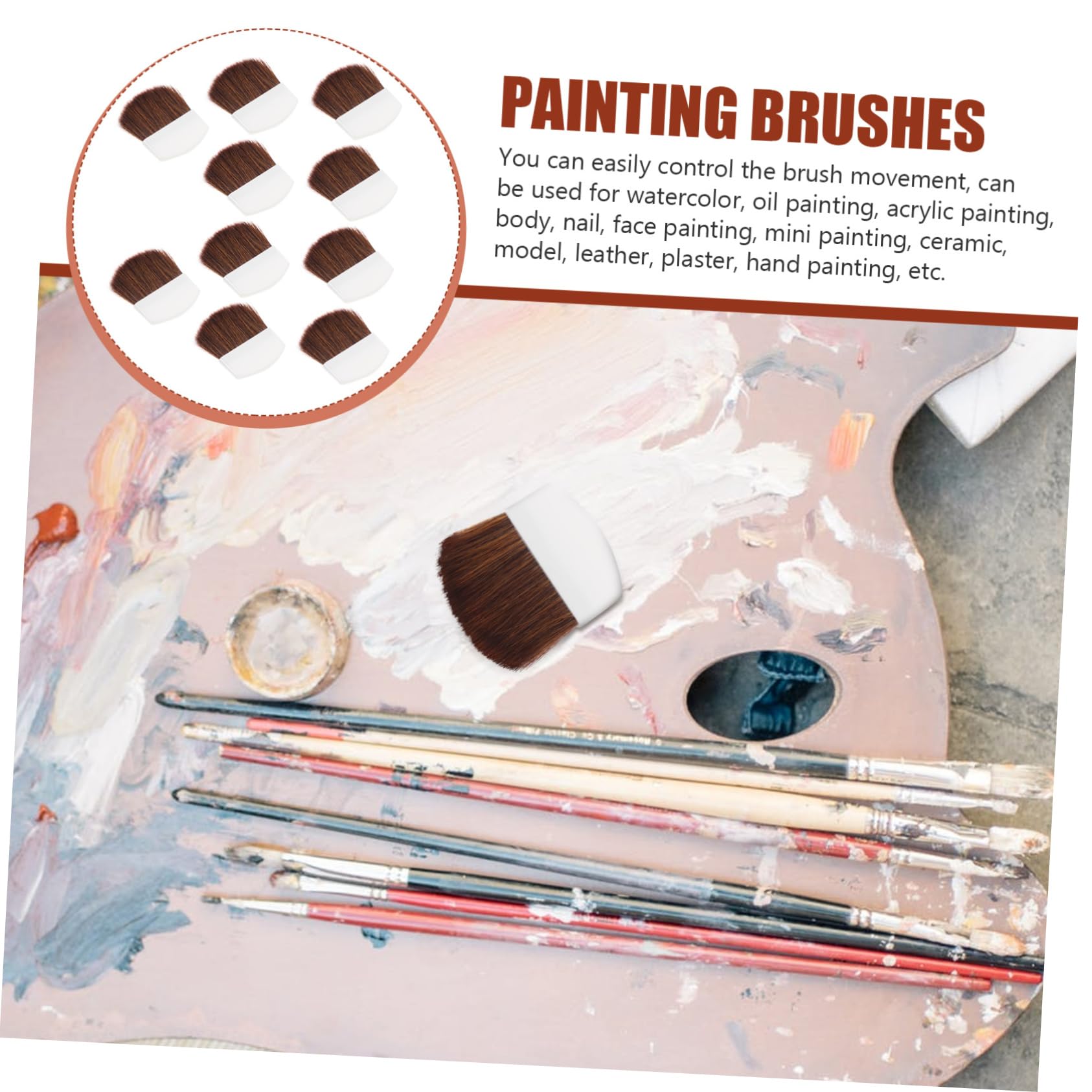 HOMSFOU 5 Set Set Di Pennelli Minuscolo Arte Piccolo Pittura Fornitura Di Vernici Disegno Artista Portatile Disegnare Accessorio Acquerello Fibra Bianca 10 Pezzi * 5