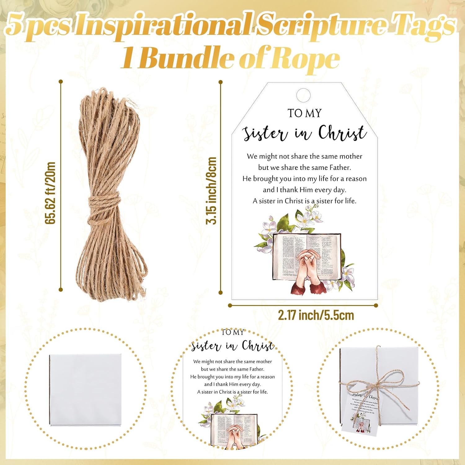 Landical Christian Gifts for Women, Set of 5 Sister in Christ Jewelry Trays, Bible Verse Jewelry Dish with Cards, Confirmation Gifts for Teen Girls Christian Women Mother's Day Birthday