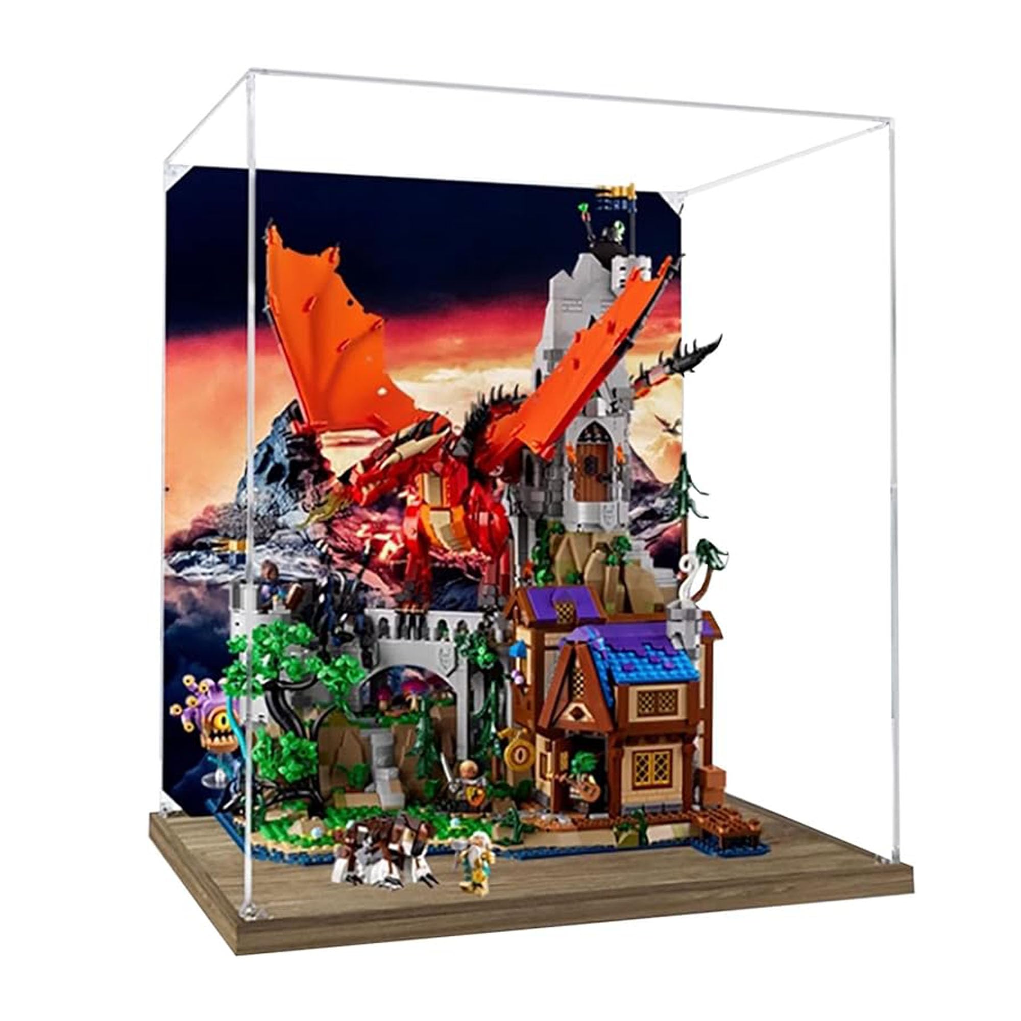 DDXMML Acrylic Display Case, Compatible with Lego 21348 Dungeons and Dragons Model Set, Dustproof Transparent Storage Box