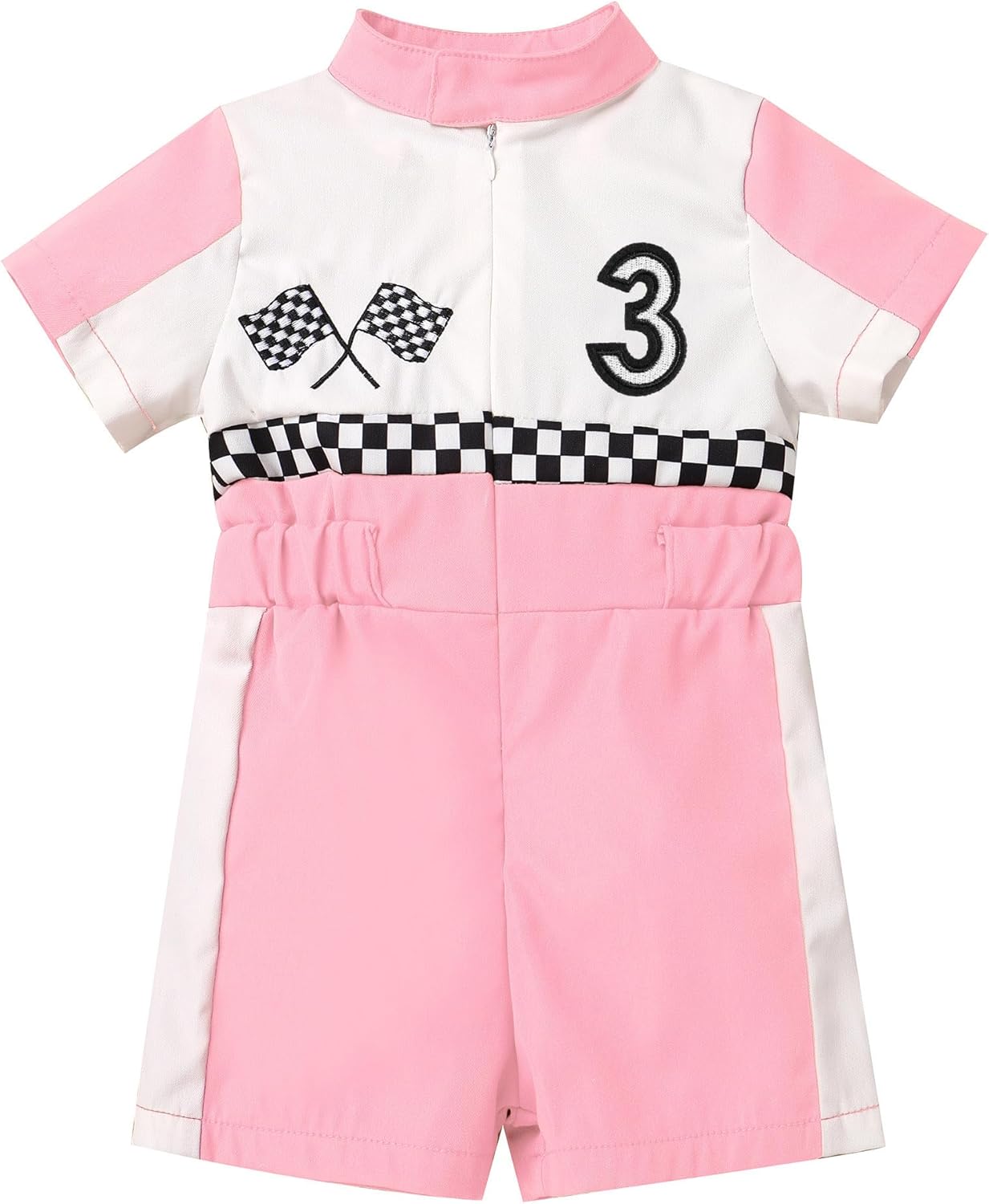 IBTOM CASTLE Baby Race Car Driver Outfit Boys Girls 1st 2nd Birthday Cake Smash Photoshoot Clothes Short Sleeve Racer Romper