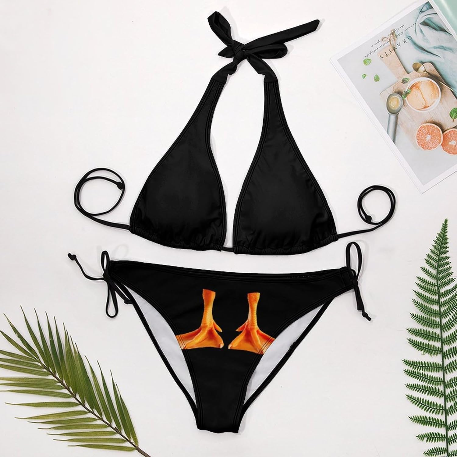 Duck Feet Novelty Women's 2 Piece String Bikini Set Swimsuits Bathing Suit Swimwear
