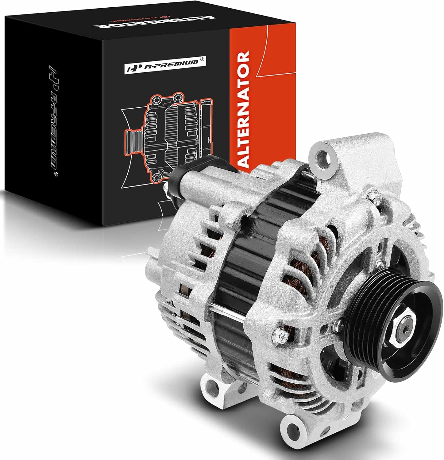 A-Premium Alternator Compatible with Mazda MPV 2002-2006 V6 3.2L, 12V 110A 6-Groove Pulley Clockwise, Replace# A3TJ0191, AJ5118300