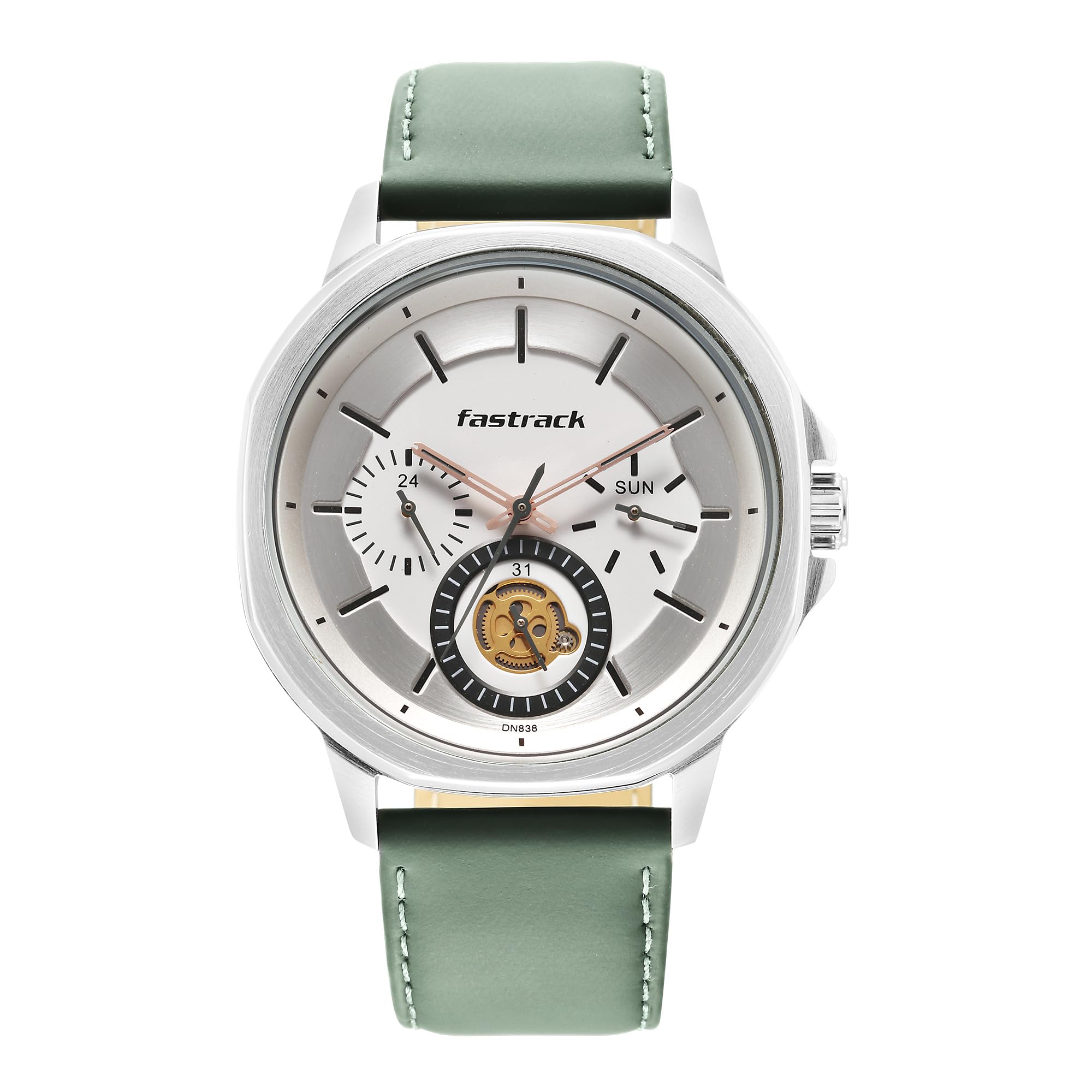 Fastrack Mens Exuberant Quartz Multifunction White Dial Leather Strap Watch for Guys-3303SL02 (B0C8J1GZ8F) Amazon Price History, Amazon Price Tracker