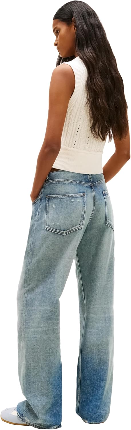 Tommy Jeans Women's Sleeveless Cable Sweater Cropped Polo