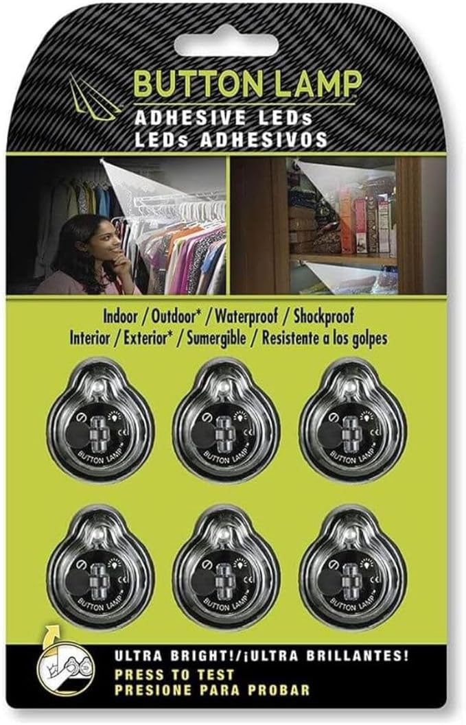 Panther Vision Panther Vision Button LAMP Adhesive LEDs Light Package - Lightweight, Ultra Small, Ultra Bright LED Utility Lights (6 Pack) photo 2