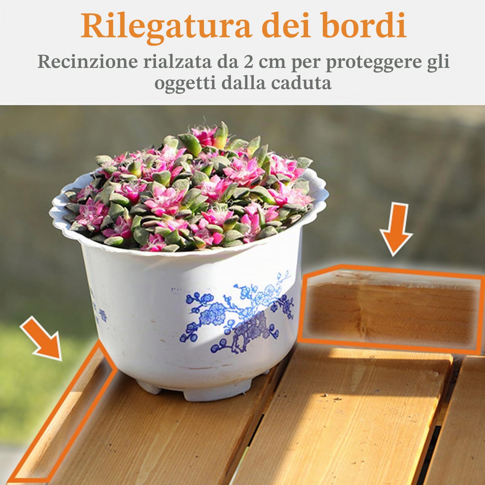 Tavolo da Balcone Sospeso,Tavolo da Appendere Ringhiera,Tavolino Sospeso da Balcone Salvaspazio,Tavolo da Appendere alla Ringhiera del Balcone,Stabile Costruzione,per Piccoli Spazi