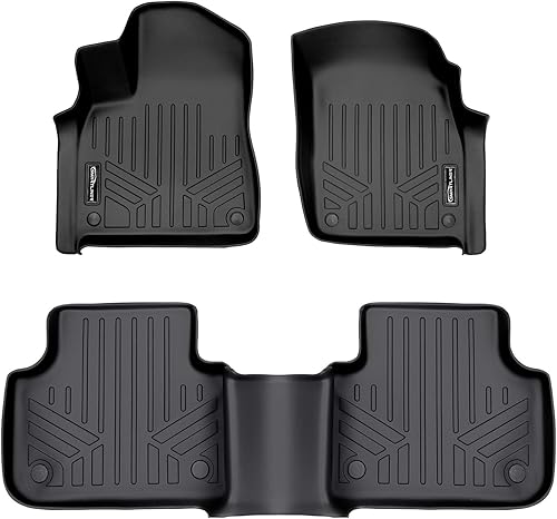 SMARTLINER Juego de tapetes de piso de ajuste personalizado de 2 filas para Audi Q7 / SQ7 2017-2025