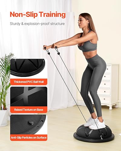 Miniatura 4 de VEVOR Entrenador de media pelota de ejercicio, pelota de equilibrio de 2326 pulgadas, pelota de estabilidad de capacidad de 1500 libras, pelota de