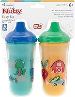 Vista 7 de Nuby No-Spill Insulated Hard Spout 9 oz Cup, Colors/Prints May Vary,2 Count (Pack of 1)