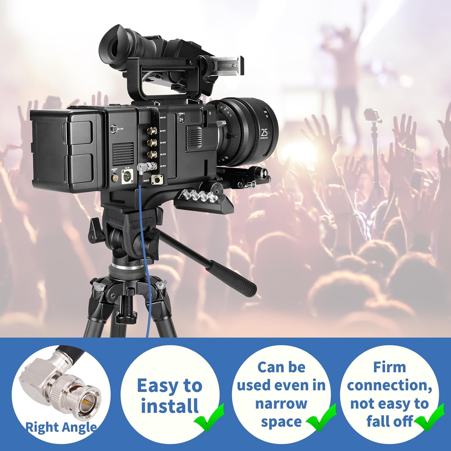 Superbat 6G/12G SDI Cable 6ft BNC Cable 75 Ohm Right Angle BNC Male to Male Belden 1694A Jumper Short for 3G-SDI 6G-SDI 4K Cameras CCTV Monitor SDI Video Equipment