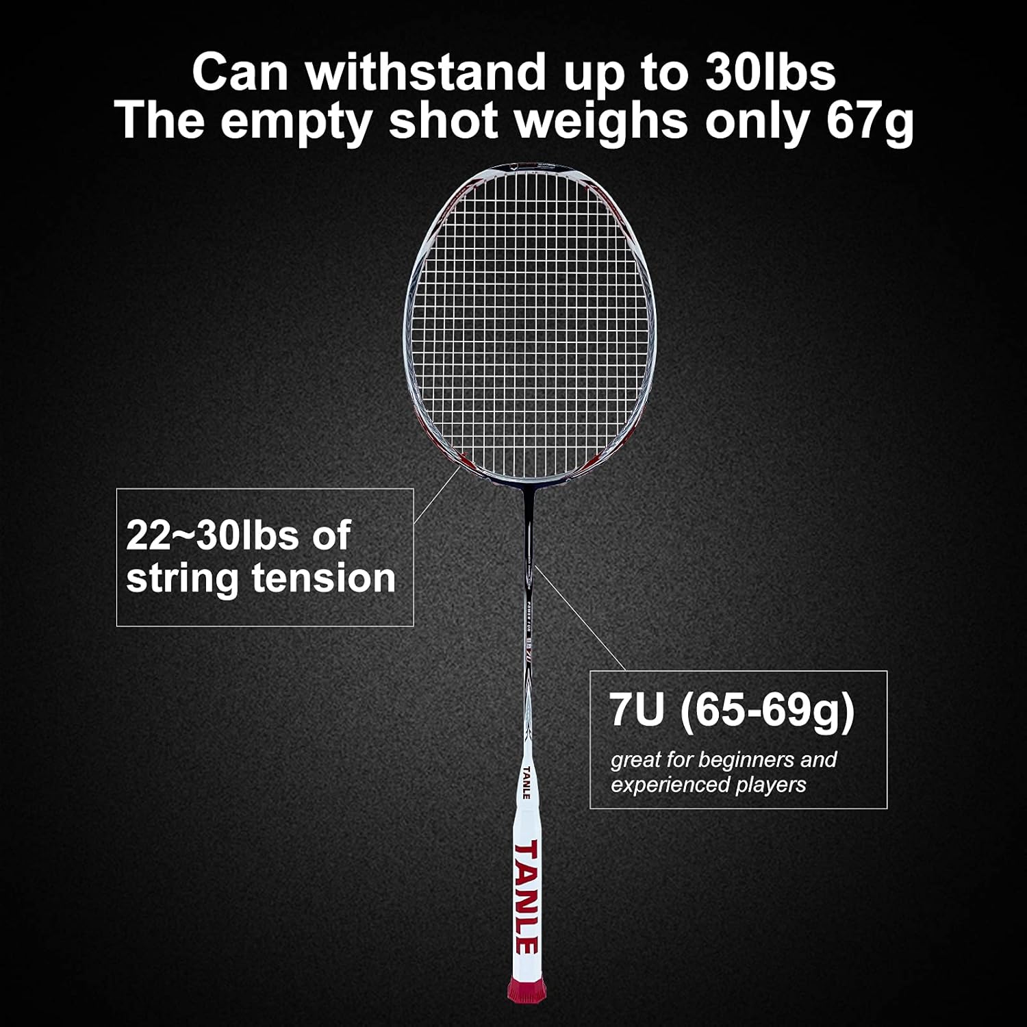 NA 7U 67g Badminton Racquet Light Racket Set, Professional Carbon Fiber Badminton Racket Badminton for Adult Junior for Backyards Gym Portable (Black) : Sports & Outdoors