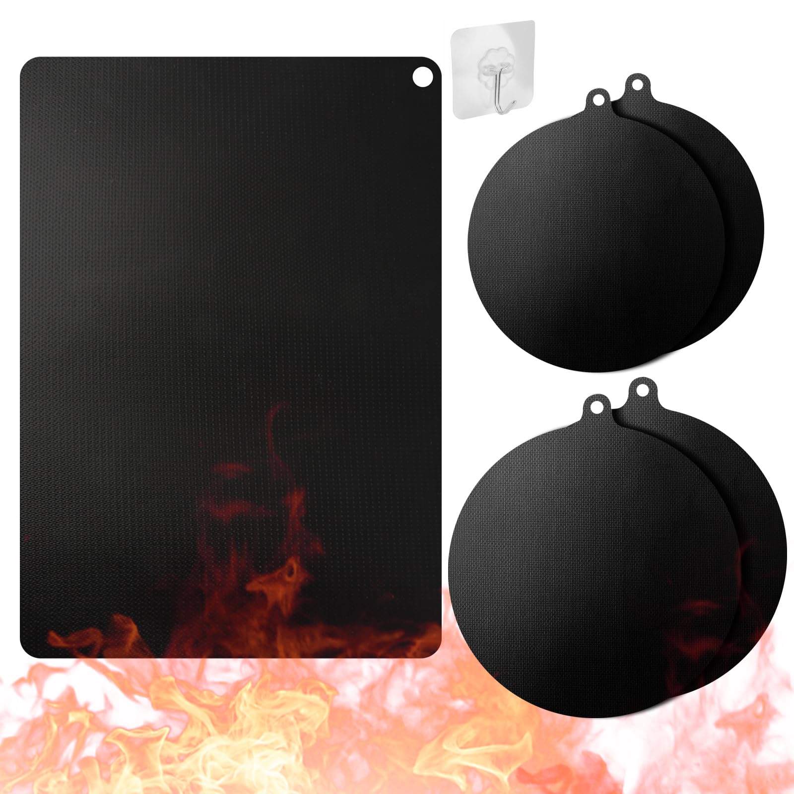 Protector Vitroceramica Induccion, 5 Piezas Protector de Placa de Induccion con Gancho, Tapete Silicona Inducción, Alfombrilla de Protección de Inducción, Protector Induccion Antirayaduras