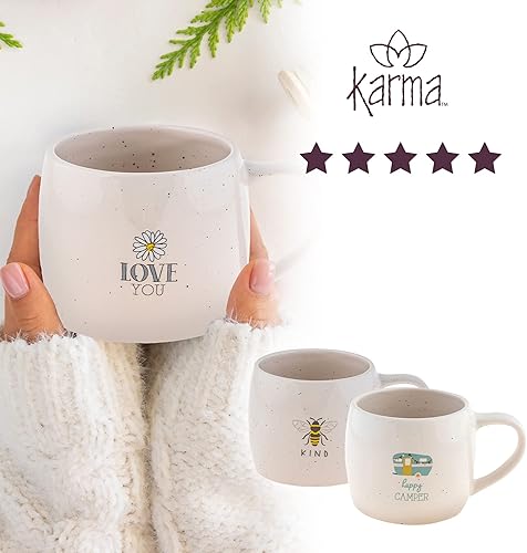 Miniatura 7 de Karma Gifts Reese - Taza de café de cerámica de 16 onzas, lindas tazas para mujeres y hombres, diseño de abeja