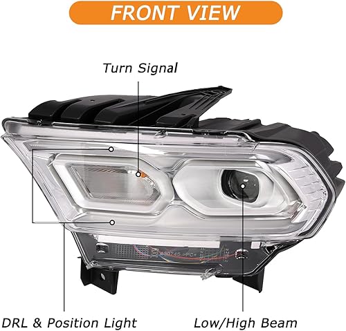 Miniatura 2 de Conjunto de faros delanteros para Dodge Durango 2021 2022, faros LED, lente transparente para el lado derecho del pasajero