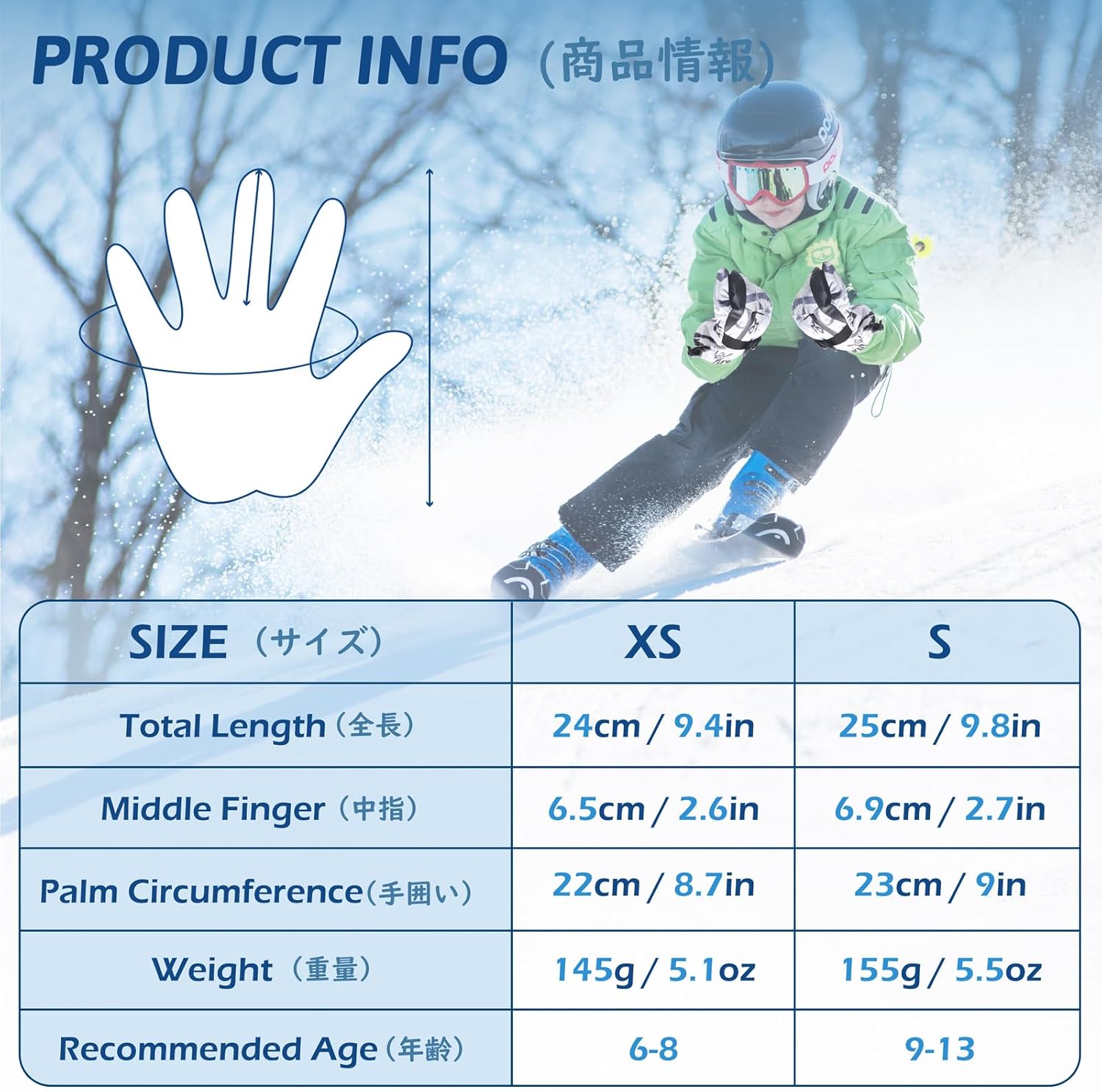 TRIWONDER Kids Ski Snow Gloves Winter Cold Weather Windproof Warm Snowboard Sport Mittens for Boys Girls - Image 2