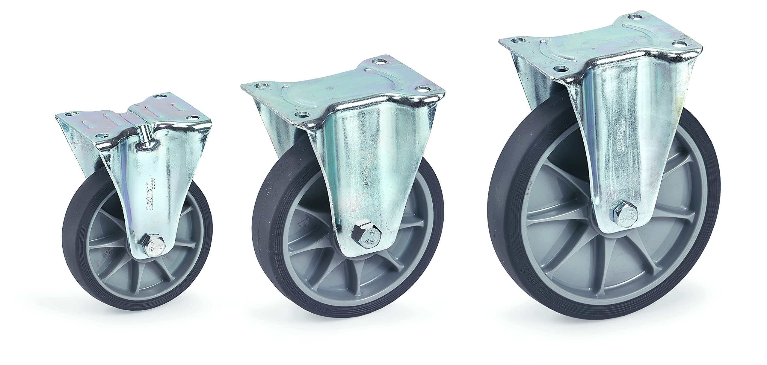 Roue fixe 160 x 50 mm avec bandage TPE (élastomère thermoplastique)