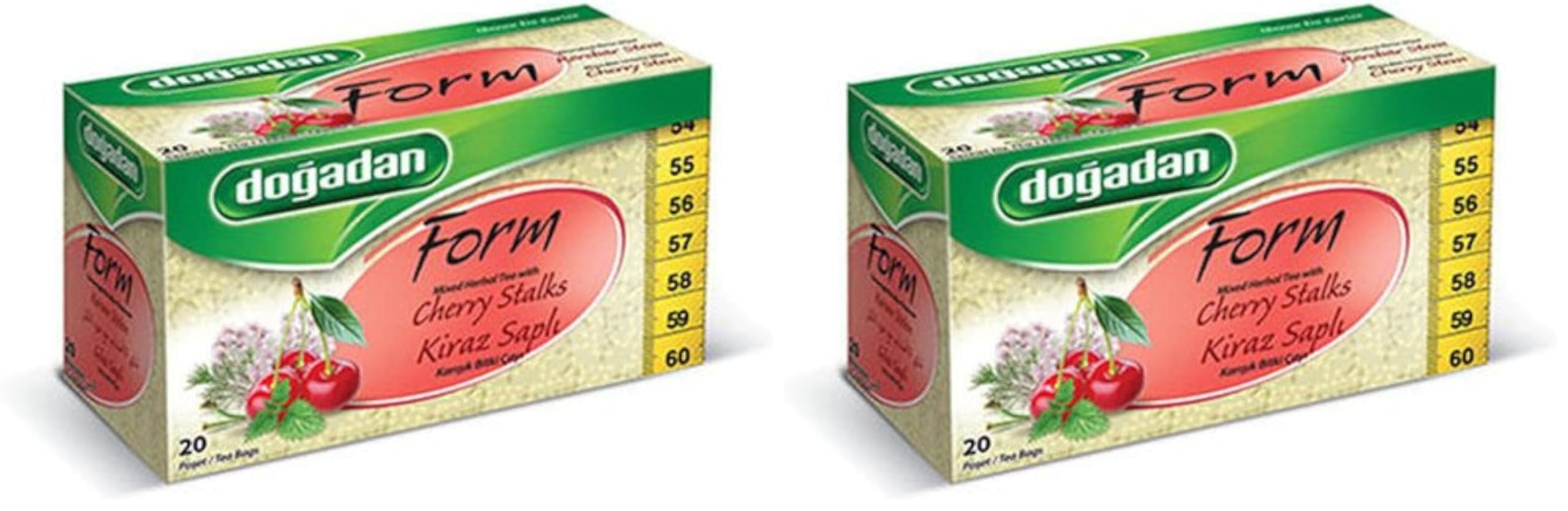 Dogadan Form Çay Kiraz Saplı 20'li 2li paket