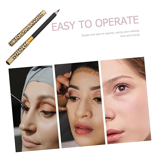 Miniatura 3 de 2 lápices de cejas cosméticos para cejas con cepillo suave, lápiz delineador de ojos de maquillaje de leopardo, impermeable, suave, lápiz delineador