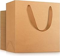 Vista 8 de EUSOAR Bolsas grandes de papel de papel para regalo, 12 bolsas de papel kraft de 12.5 x 4.5 x 11 pulgadas con asas a granel, para venta al por