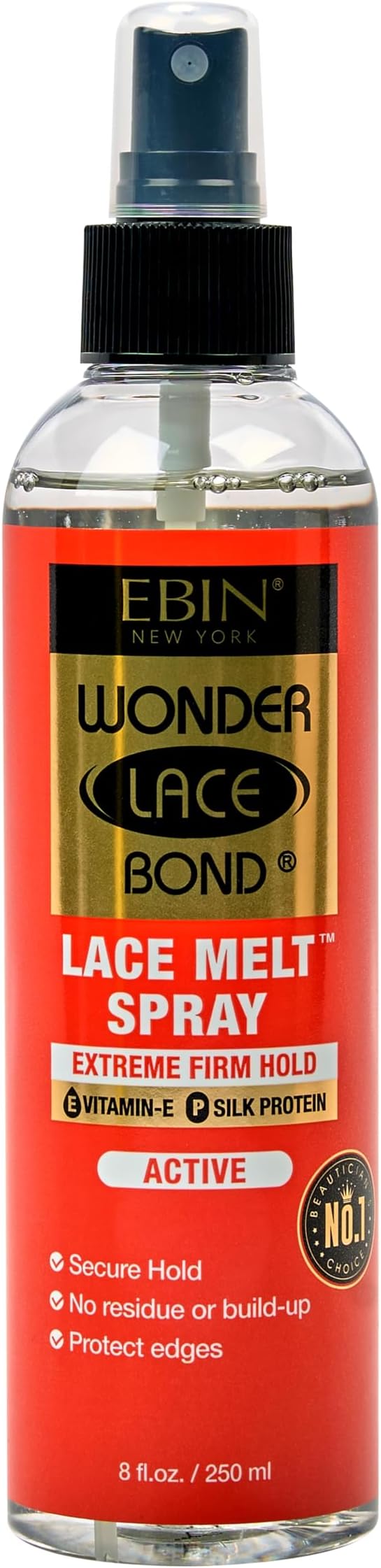 Wonder Lace Bond Melt Spray 8oz / 250ml - Extreme Firm Hold (Active) | Flawless,Natural, and Seamleass finish, No Reside, Long Lasting Formula with Protecting Edges, Perfect for wigs