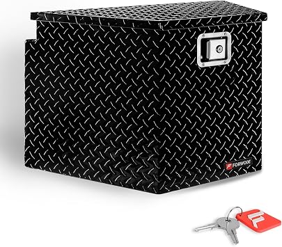 FORWODE 29 Inch Trailer Tongue Tool Box Lockable Aluminum Tool Chest Black