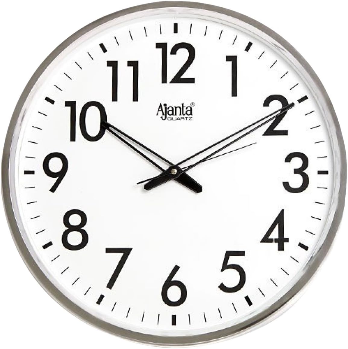 Plastic Abstract Office Sweep Second Clock (397 SS, White)