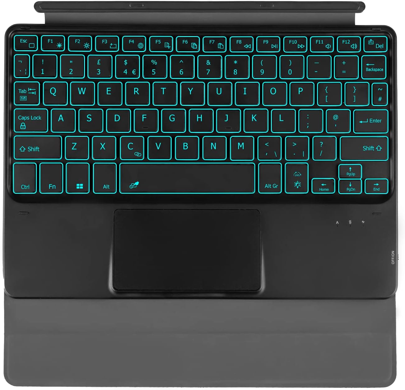Bluetooth Backlit Touchpad Keyboard Compatible with Surface Go/Surface Go 2, Wireless Trackpad Keyboard UK Layout for Surface Go/Surface Go 2, Black
