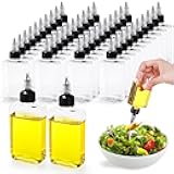 40 Pack 3.4oz Oil Dispenser Bottle for Camping, Leak-Proof Plastic Squeeze Bottle with Twist Top Cap, Liquid Condiment Container Small Empty Dispensing Bottles for Oil, Sauce, Vinegar
