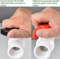 Vista 3 de (6 piezas) Válvula de bola de PVC de 1/2 pulgada, enchufe de válvula de bola de PVC de cierre con mango de giro fácil mejorado para tubo SCH40
