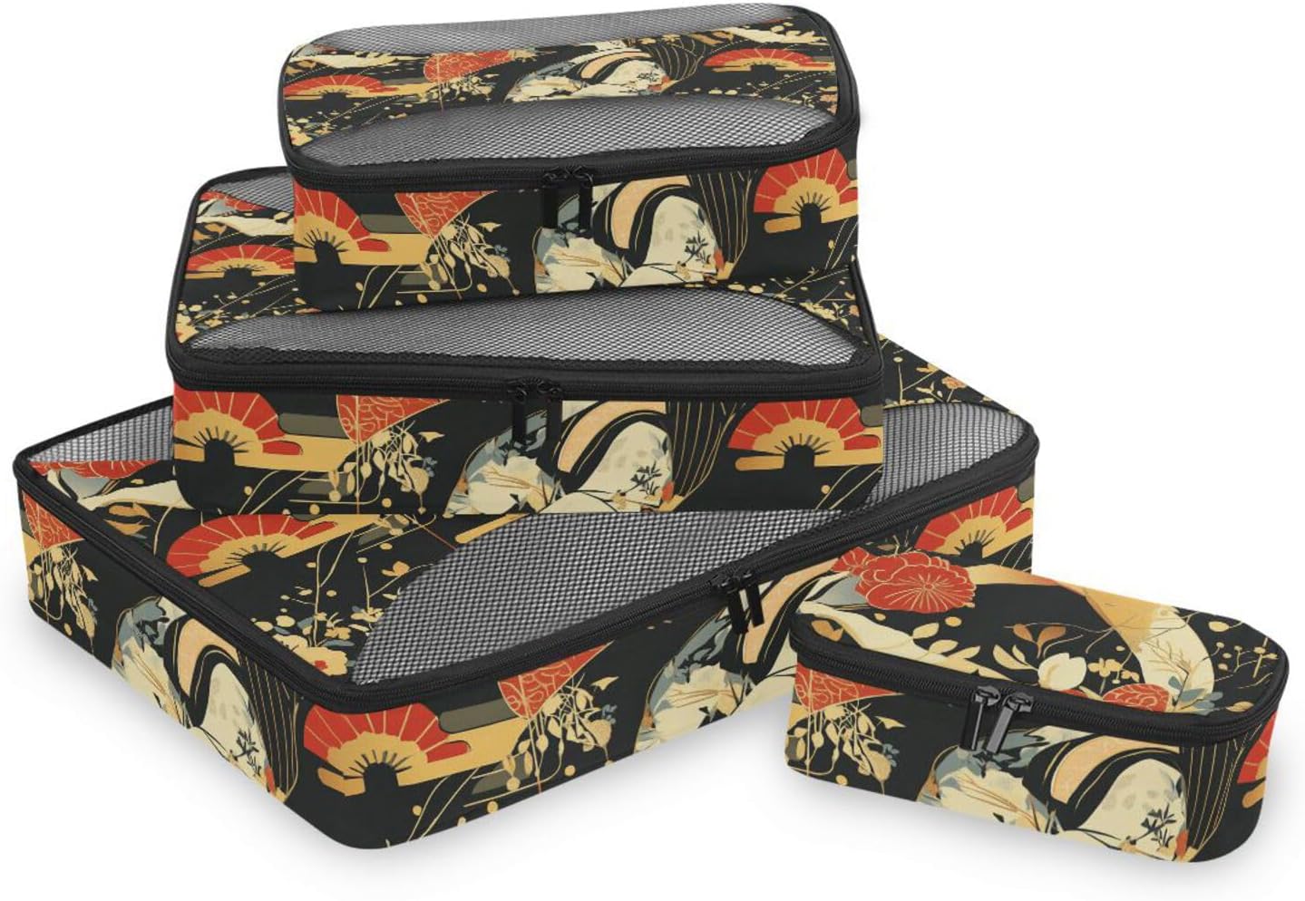 Fairy Japanese Style 4 Pcs set bag organizer insert Mesh Travel Essentials portable compression packing cubes travel