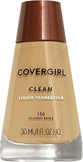 Covergirl Clean Makeup Foundation – Classic Beige 130, 1oz Liquid Foundation