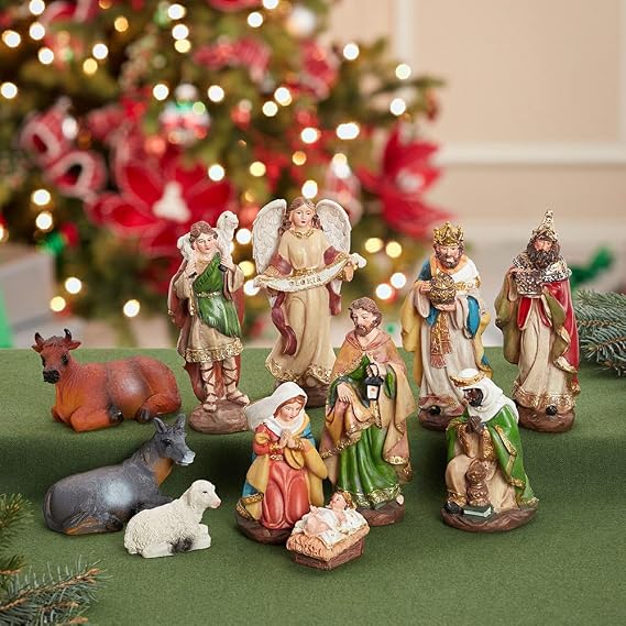 Kurt Adler Nativity Set with 11 Figures, 6