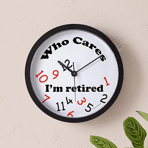 Miniatura 5 de CafePress Retired_Silver_Clock Reloj de pared decorativo único de 10 pulgadas