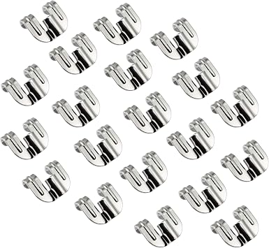 AIAS Snare and Tom Drum Claws for Wood Hoops Chrome-Plated Steel, 20-Pack, Replacement Drum Hardware