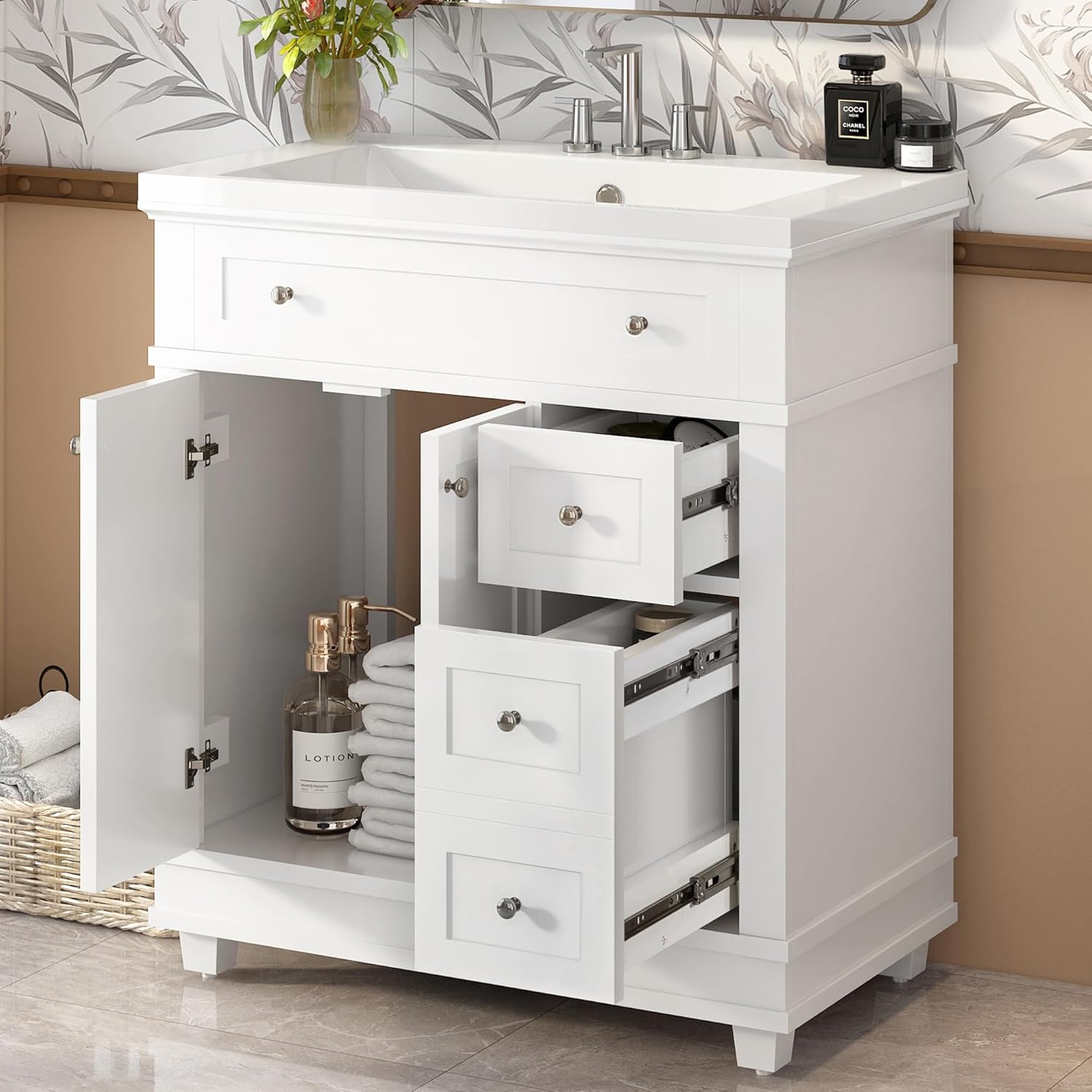 Amazon.com: Merax 30 Inch Bathroom Vanity with Sink, Freestanding ...