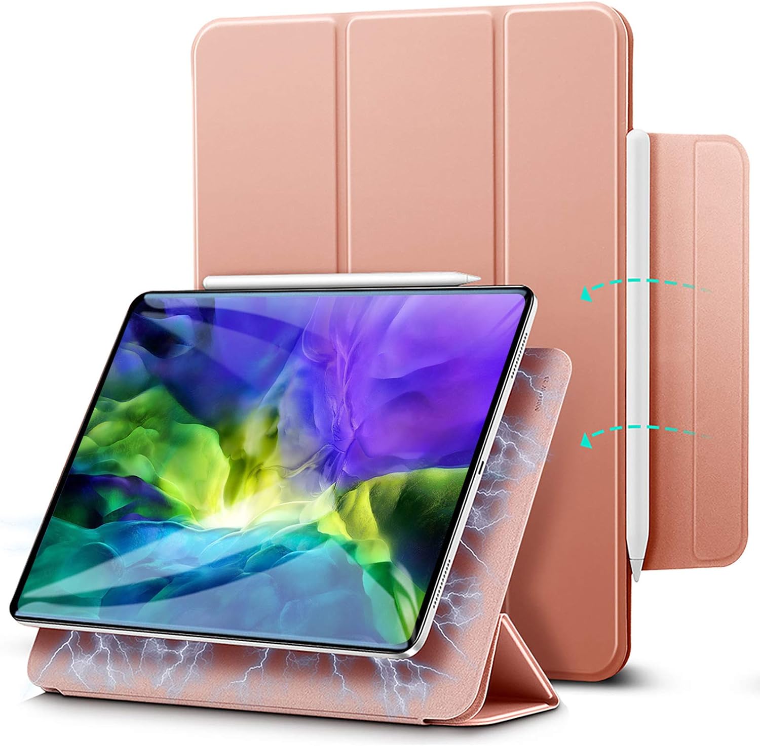 ESR Rebound Magnetic Case Compatible with iPad Pro 11 Inch (2022/2021/2020, 4th/3rd/2nd Generation), Convenient Magnetic Attachment, Two-Way Stand, Full Pencil 2 Support, Auto Sleep/Wake, Rose Gold