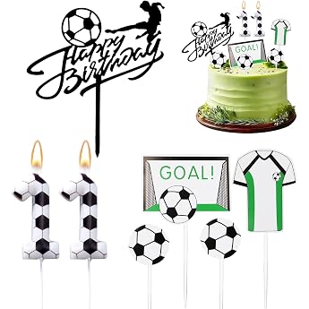 Birthday Candles Numbers 11 Football Decoration Birthday Children 11th Birthday Boy Cake Decoration Cake Decoration Football Football Birthday Decoration