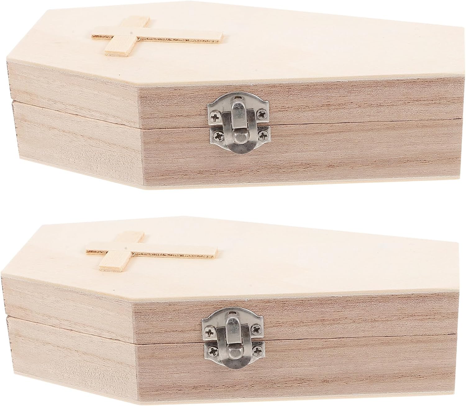 BESPORTBLE Halloween Season Mini Coffin Jewelry Box 2pcs Wood PET Storage