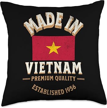 Made In Vietnam 1956 Premium Quality Vietnamese Flag Throw Pillow