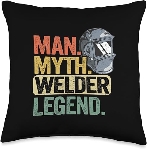 Vista 5 de Welding Accessories & Gifts For Welders Men Man Myth Welder Legend Metal Worker Dad Helmet - Almohada de soldadura, 18 x 18 pulgadas, multicolor