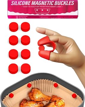 Air Fryer Magnets for Parchment Paper, Silicone Clips, 9 Pack
