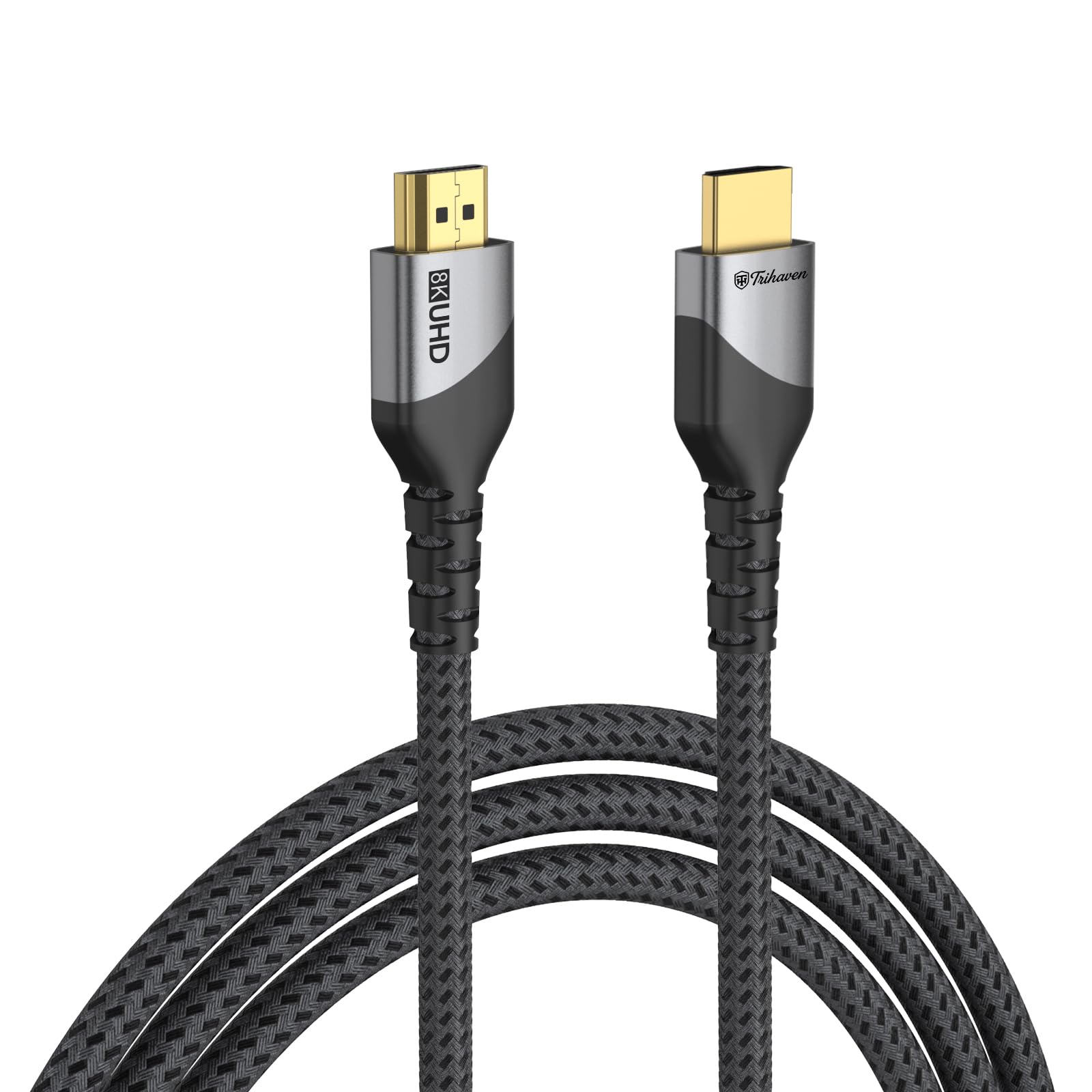 Cavo HDMI 2.1 8K a 60 Hz, 4K a 120 Hz, cavo HDMI intrecciato ad altissima velocità 48 Gbps con HDR dinamico, eARC, Dolby Vision e 3D, compatibile con TV, monitor, laptop, PS5, Xbox Series X