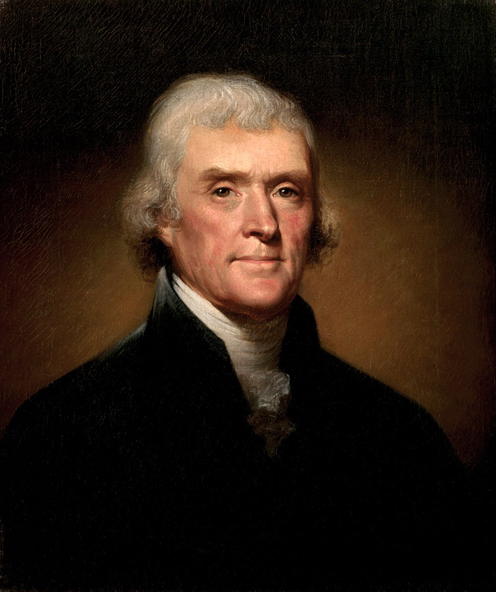 Retrato enmarcado de Thomas Jefferson por Rembrandt Peale en papel Archival Matte
