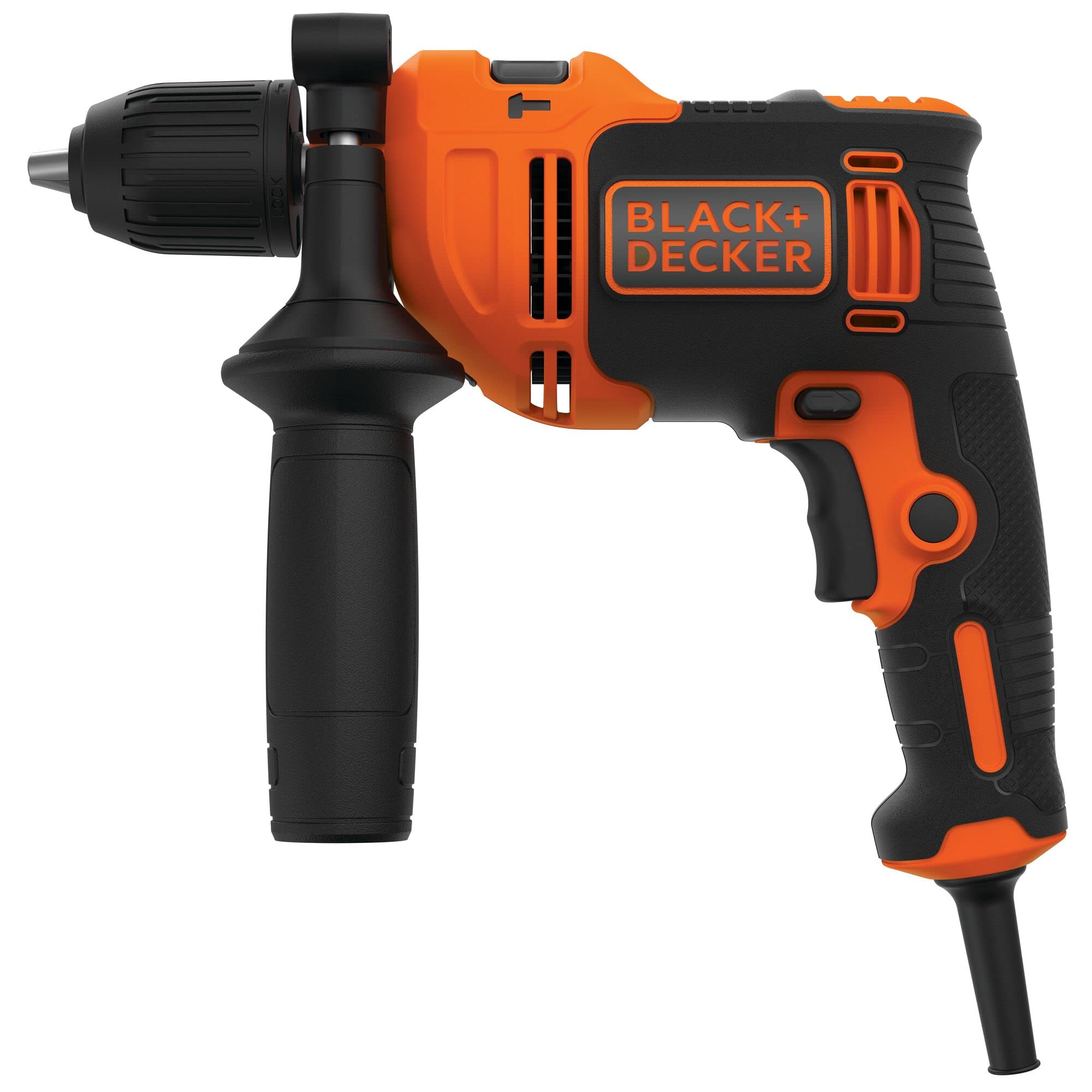 BLACK+DECKER 710W Taladro percutor con cable de alto rendimiento, 0-2800 RPM, con 4 brocas y caja de kits, BEH710K-QS