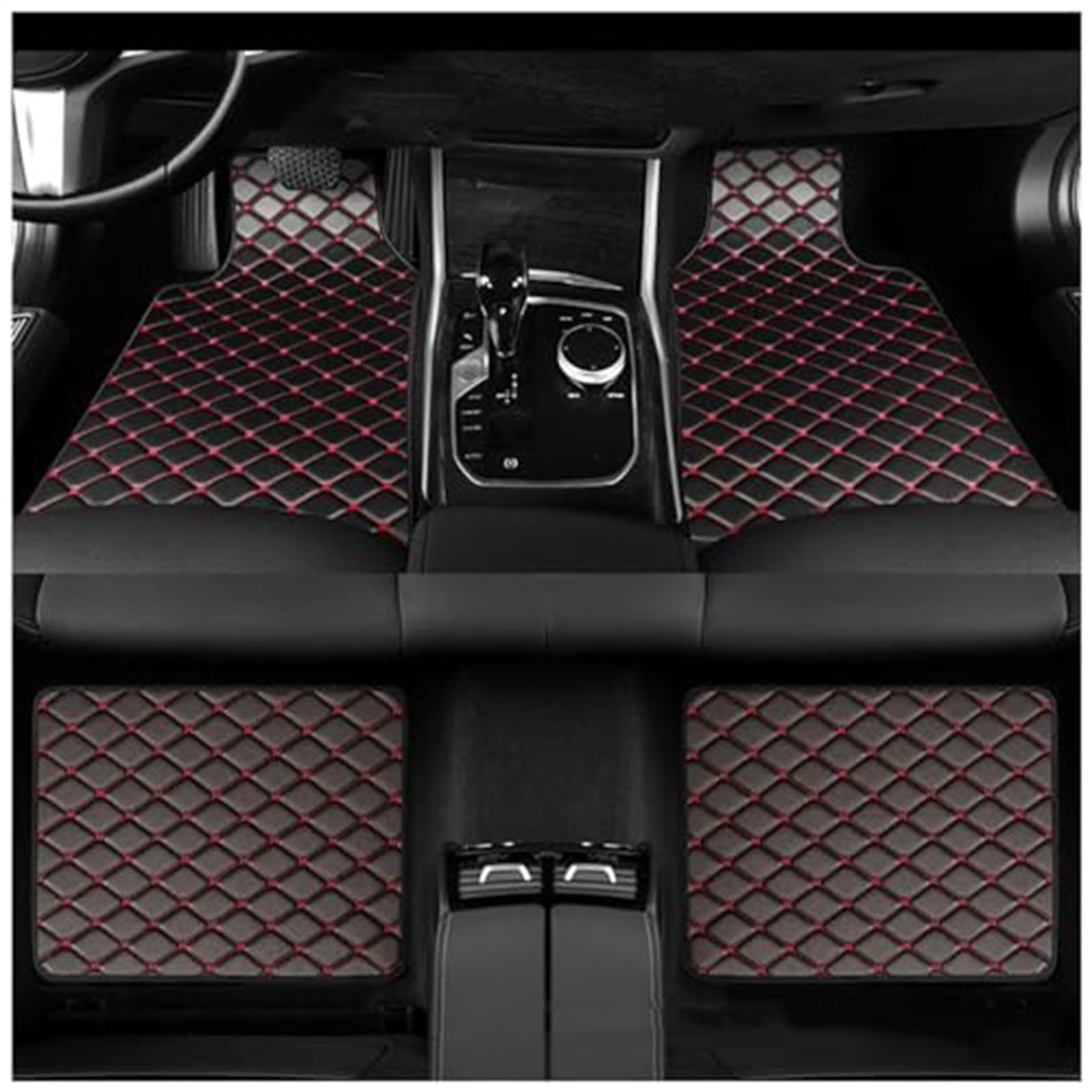 KMNBHTS 4 Piece Floor Car Mats, for MG HS Trophy 2024-2026 Front Rear Set Anti Slip Backing Car Floor Protection Easy to Clean Car Carpet All Weather,C