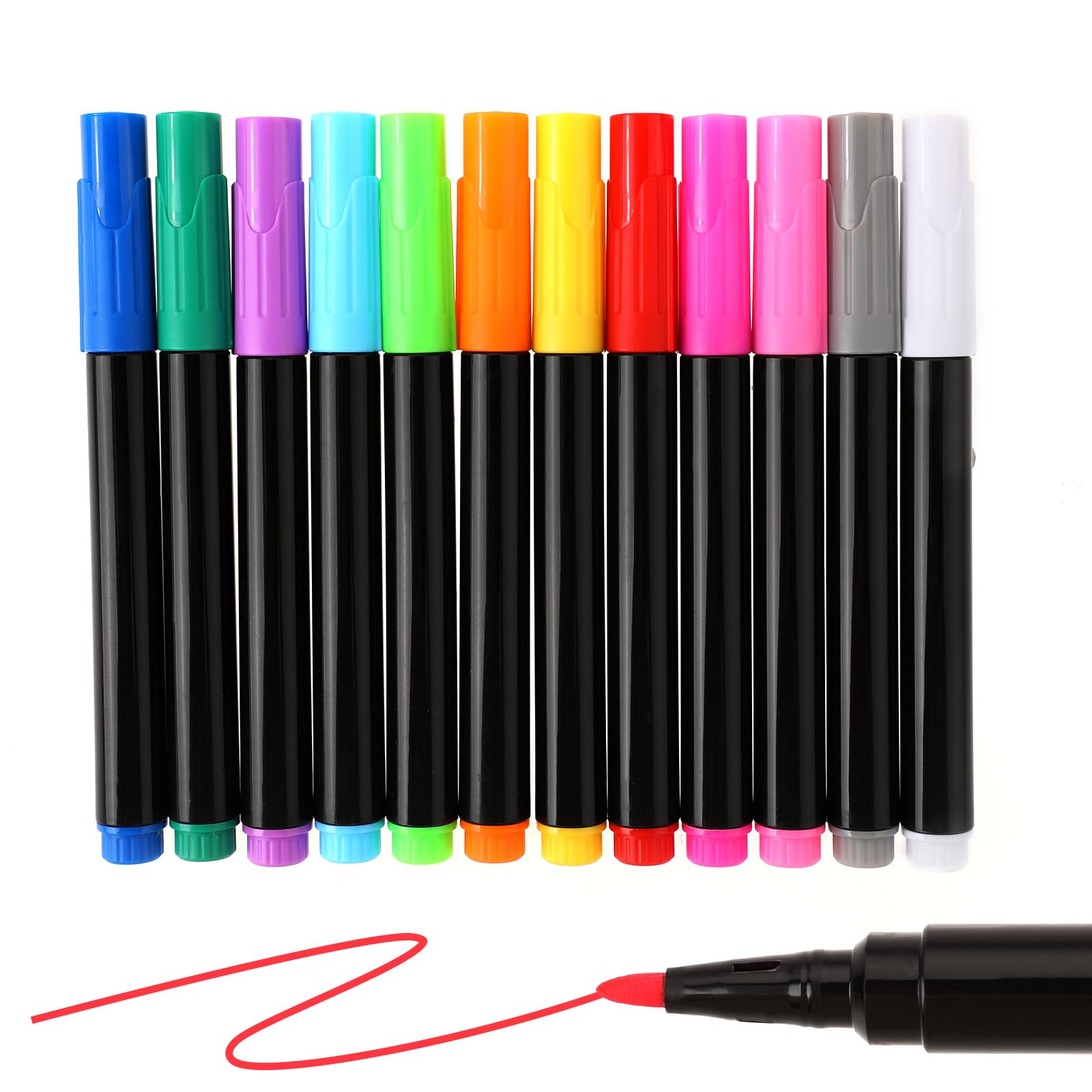 Marqueurs Craie Bensch – 50 Pochoirs Inclus, 250 % D’encre, Lavables Et Sans Odeur – Parfaits Pour Les Enfants