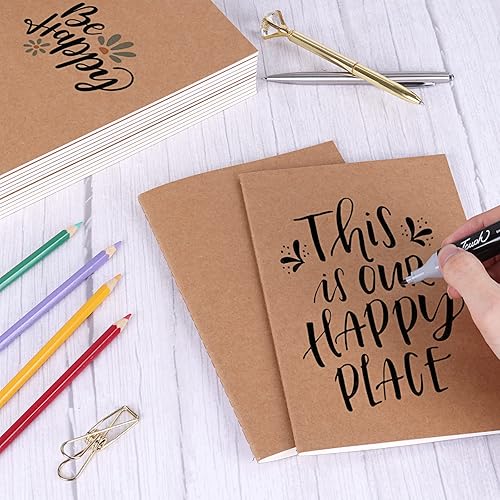 Miniatura 19 de EOOUT 80 cuadernos de papel kraft para niños, diarios en blanco a granel, libros de bocetos, cuaderno de composición de 60 páginas, 80 gsm, 8.3 x