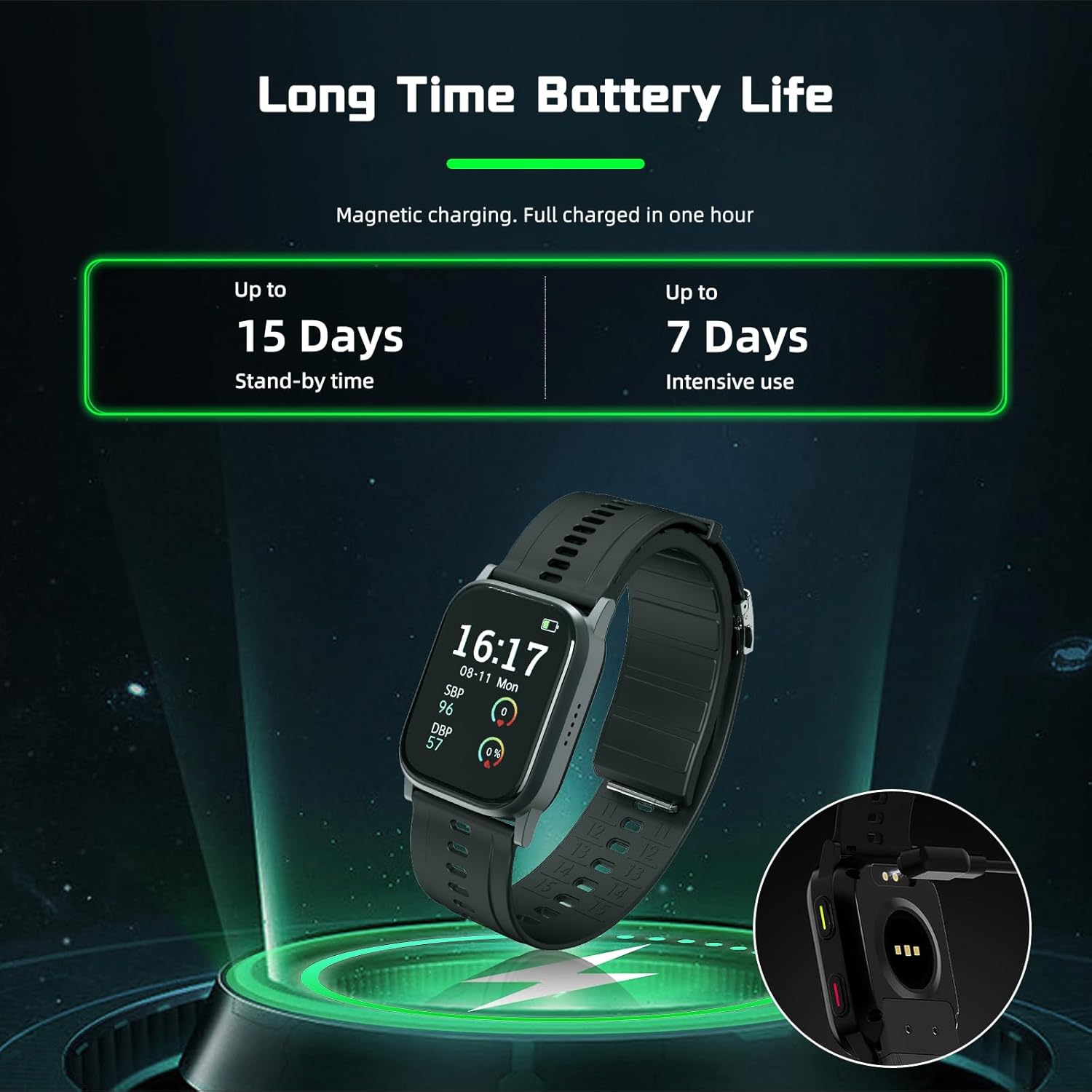 Blood Pressure Monitor with FDA 510(k) Clearance,Blood Pressure Monitor Watch with Heart Rate,Blood Oxygen (Wellness), Pedometer, Medical Watch for Health Data Monitor (Gunmetal)